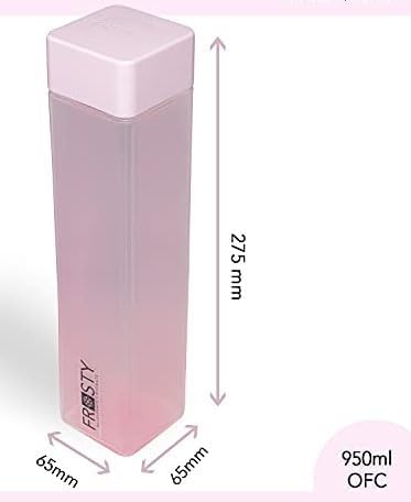 STORVEX Frosty Square Fridge Water Bottles Set of 6 | 1 Litre BPA Free Plastic Fridge Bottles | Slim Refrigerator Water Bottle Set for Home & Office