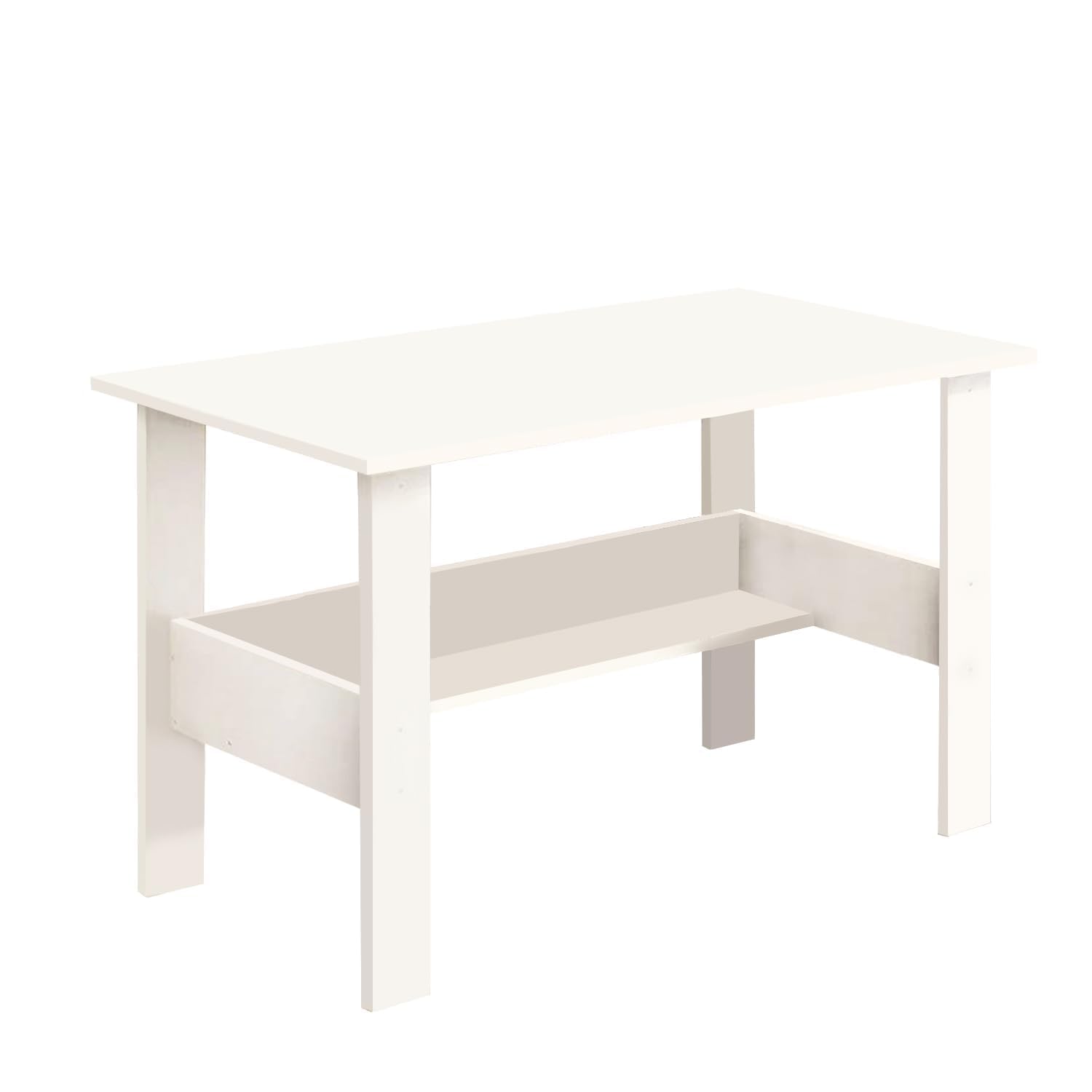 Callas Engineered Wood Computer Desk with Shelf – Modern Laptop Study Table for Home Office, Workstation & Writing Desk for Students and Professionals (ST-09-White)