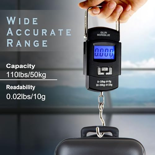 GLUN® Electronic Portable Digital LED Screen Luggage Weighing Scale, 50 kg/110 Lb For Multi-Purpose Use.