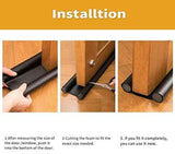 VOOY Door Bottom Sealing Strip Guard for Home | (39 inches, Pack of 3) | Door Stoppers | Door Seal | Door Closers | Sound-Proof Reduce Noise Energy Saving Weather Stripping | Waterproof (Brown/Black)