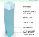 STORVEX Frosty Square Fridge Water Bottles Set of 6 | 1 Litre BPA Free Plastic Fridge Bottles | Slim Refrigerator Water Bottle Set for Home & Office