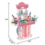 Cable World Plastic 3 in 1 Portable Pretend Food Party Role Cooking Kitchen Play Set Toy for Baby, Toodlers, Boys and Girls
