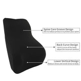 Voltonix Memory Foam Car Seat Back Support, Orthopedic Lumbar Back Rest for Back Pain Relief, Back Support Pillow for Office ChairCarBack Support Pillow,-Seat Cushion