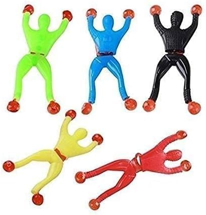 Prezzie Villa Spider Man Toy-Set of 5 Sticky Wall Climbing Spider Man Toy for Kids Multicolor (1 Packs)
