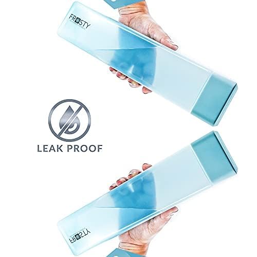 STORVEX Frosty Square Fridge Water Bottles Set of 6 | 1 Litre BPA Free Plastic Fridge Bottles | Slim Refrigerator Water Bottle Set for Home & Office