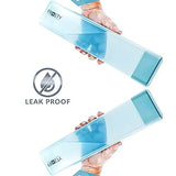 STORVEX Frosty Square Fridge Water Bottles Set of 6 | 1 Litre BPA Free Plastic Fridge Bottles | Slim Refrigerator Water Bottle Set for Home & Office