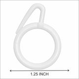 ProKart Premium Plastic Curtain Rings Hook for Windows Curtains, Door Curtains, Bathroom Curtains and Other Multipurpose Usage 1.5 Inch Inner Diameter (White, 25)