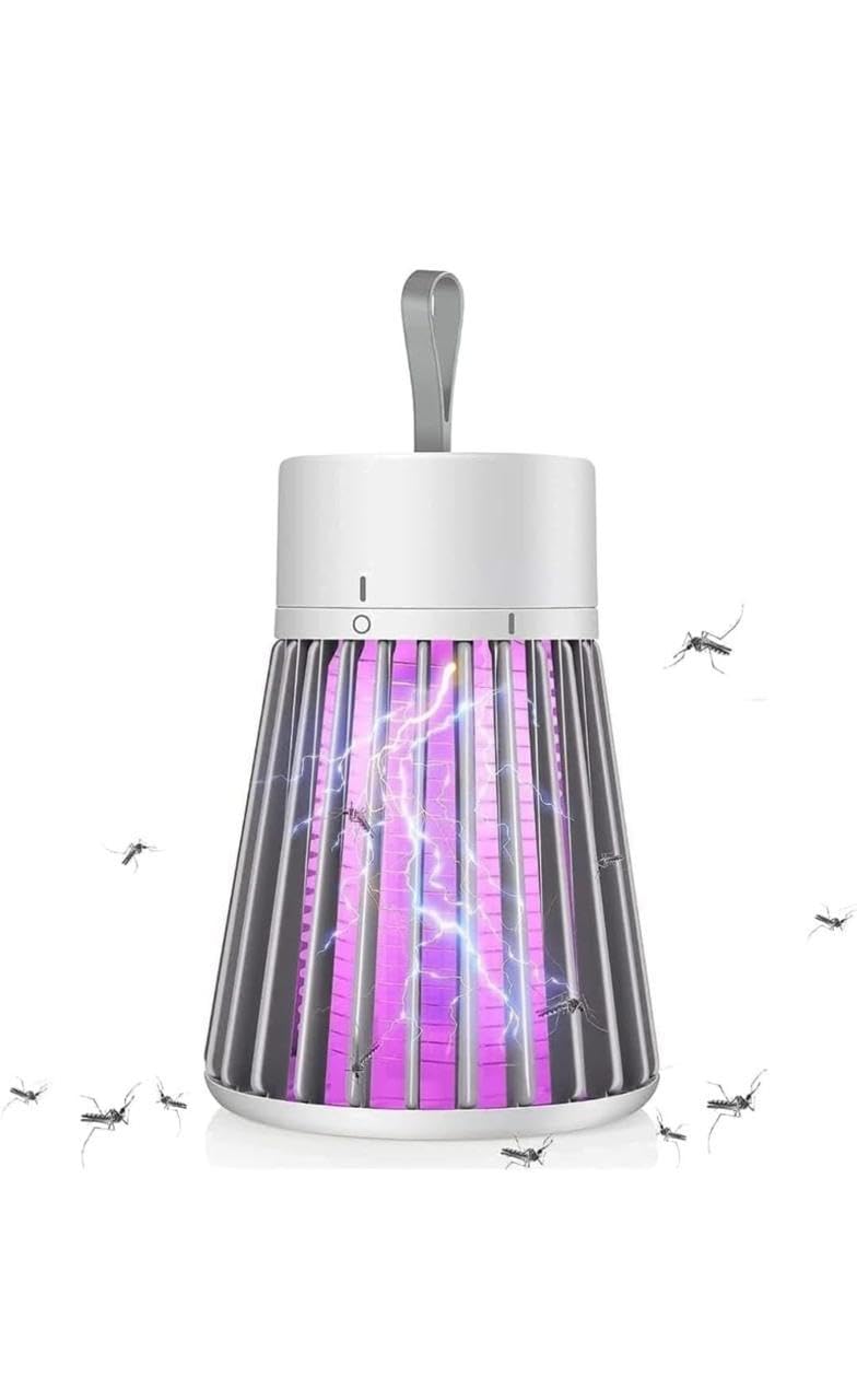 BASEVEL Mosquito Killer Lamp, Eco Friendly Bug Zapper USB Powered Dual Mosquito Zapper with UV Light Lamp for Home Indoor Garden Outdoor (White)