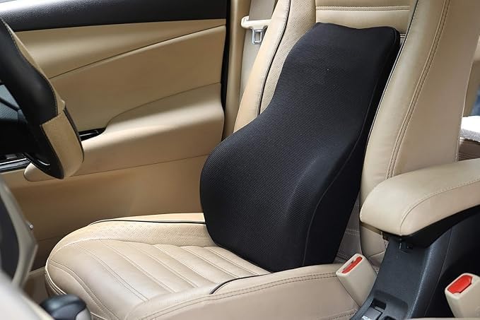 Voltonix Memory Foam Car Seat Back Support, Orthopedic Lumbar Back Rest for Back Pain Relief, Back Support Pillow for Office ChairCarBack Support Pillow,-Seat Cushion