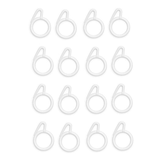 ProKart Premium Plastic Curtain Rings Hook for Windows Curtains, Door Curtains, Bathroom Curtains and Other Multipurpose Usage 1.5 Inch Inner Diameter (White, 25)
