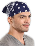 DIKHAWA Unisex Soft Breathable Cotton Paisley Printed Cowboy Bandanas,Headband,Scarf (BLACK,WHITE,NAVY,BURGUNDY_50CM X 50CM_Pack of 4)