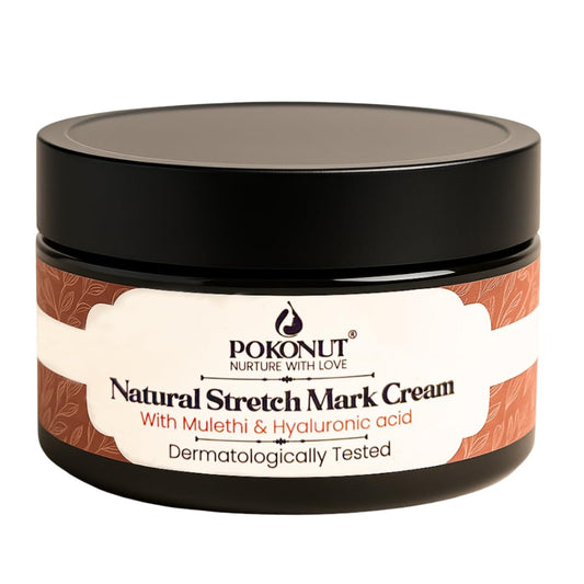 Pokonut Ayurvedic Stretch Mark Cream | Improves appearance of Fresh and Mature Stretch Marks | Infused with Hyaluronic Acid & Rosehip Oil | Natural and Cruelty-Free (50 gm, Pack of 1)