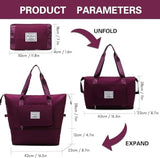 Wazdorf Nylon 41 Liter Expandable Travel Bags for Women, Duffle Bags for Women Luggage, Foldable Vanity Traveling Bag, Waterproof Hand Bag for Ladies Personal Items