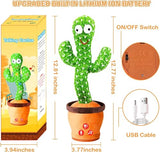 Storio Rechargeable Toys Talking Cactus Baby Toys for Kids Dancing Cactus Toys Can Sing Wriggle & Singing Recording Repeat What You Say Funny Education Toys for Children Playing Home Decor for Kids