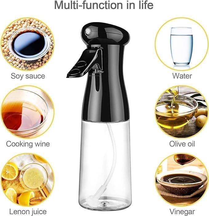 Vasukie 2-in-1 Olive Oil Sprayer and Dispenser Bottle for Kitchen | 500ml Glass Bottle with Premium Nozzle | Cooking Sprayer for Healthy Cooking and Salad Making (Spray Bottle)