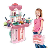 Cable World Plastic 3 in 1 Portable Pretend Food Party Role Cooking Kitchen Play Set Toy for Baby, Toodlers, Boys and Girls