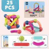 PRIME DEALS Magnetic Sticks Building Blocks For Kids Toys For Girls|Magnetic Toys For Boys Age 3+ Year 4-14 Old Educational Stem Learning Magnet Stick With Balls Game Set (25 Pcs),Multicolor