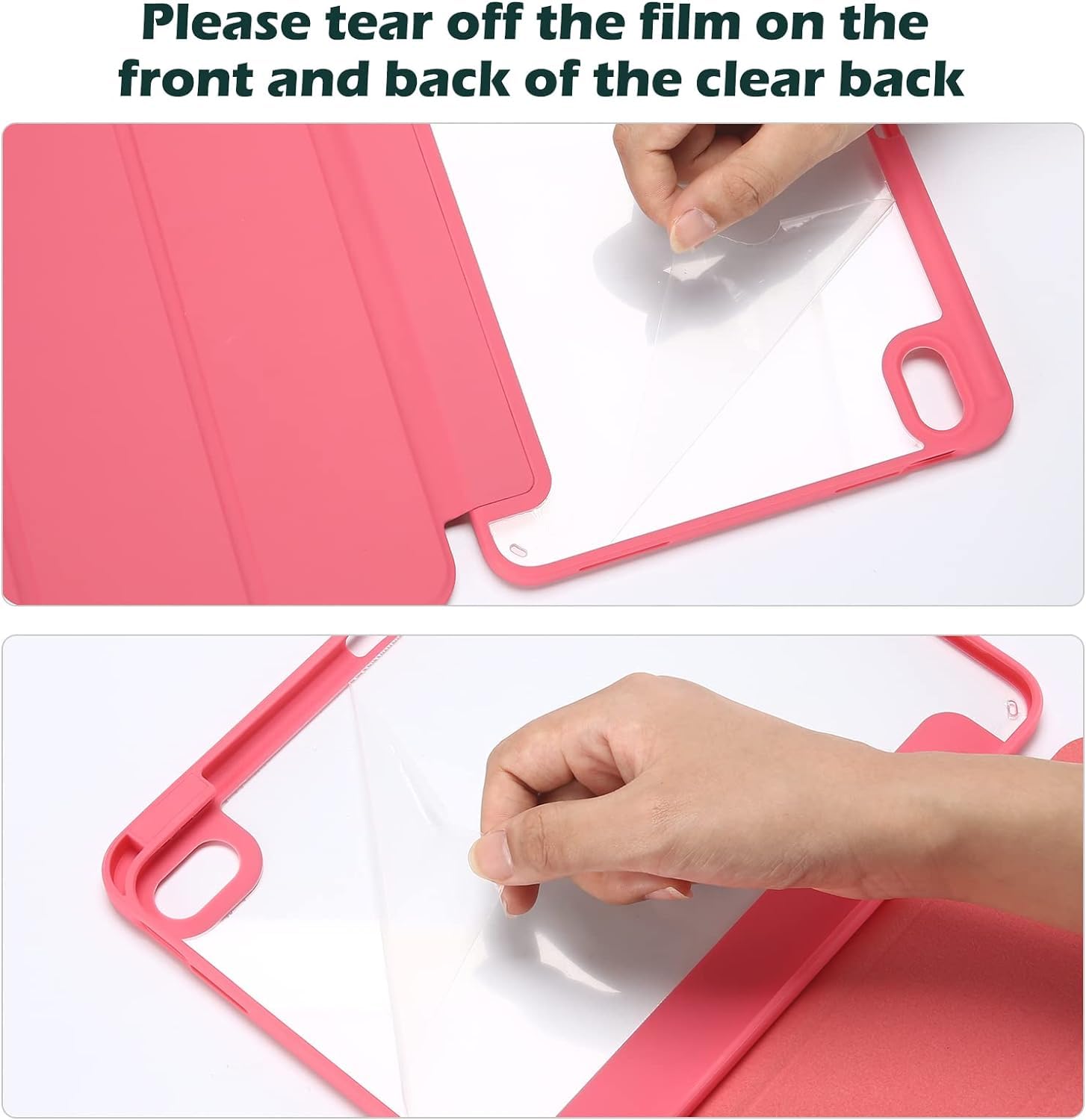 ProElite Case Cover for Apple iPad (A16) 11th/10th Generation (2025/2022), Transparent case Cover with Pencil Holder for iPad 11th/10th Gen 2025/2022, Hot Pink