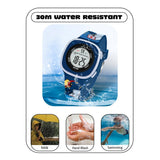 SPIKY Digital Sports Watch for Kids (Blue) | Multifunctional with Luminous Display & Alarm | Water Resistant & Printed Silicone Strap | Best Birthday Gift Wrist Watches for Boys & Girls | Age 2-14 Yrs