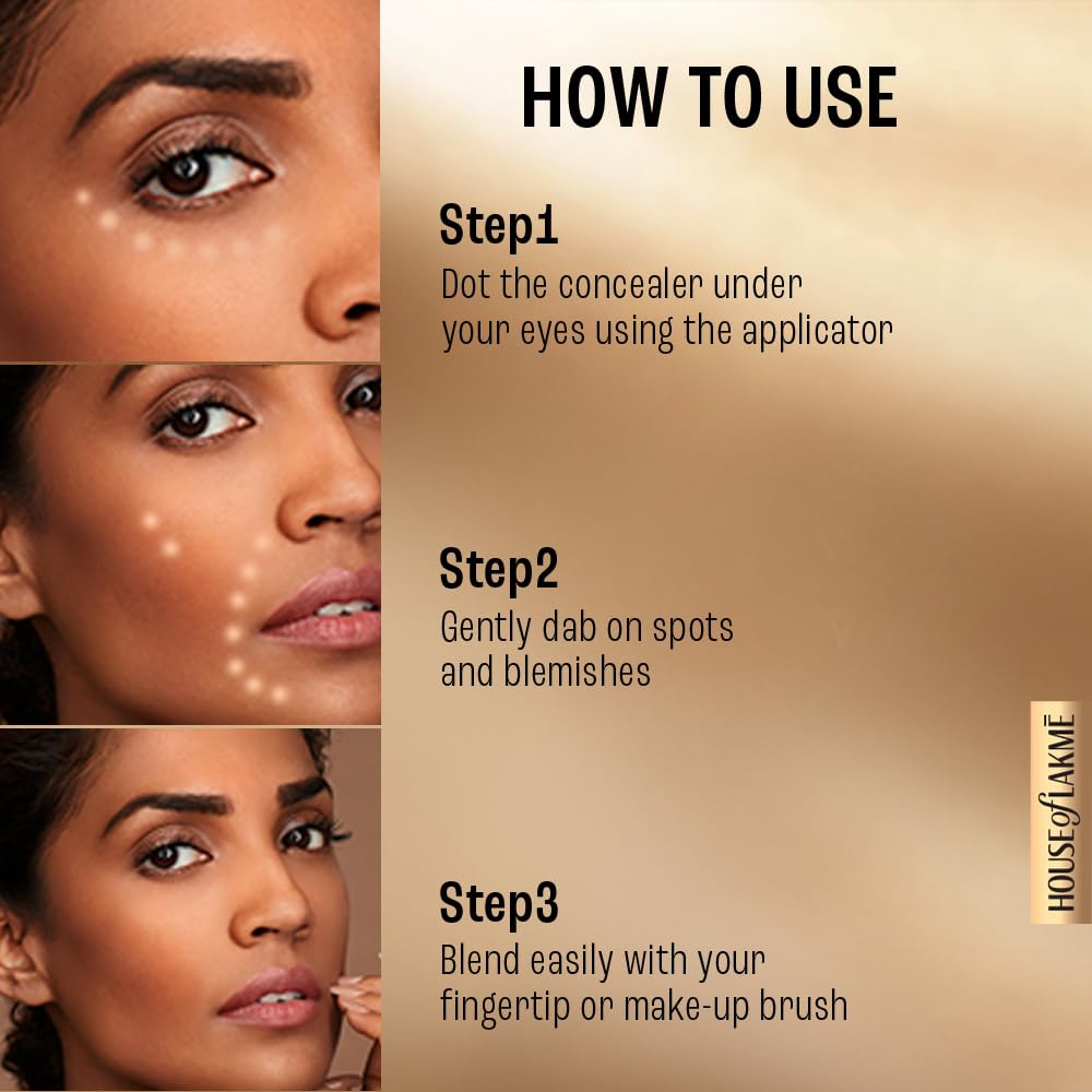 Lakme Powerplay Priming Concealer Built in Primer, Hydrating, Conceals Dark Circles 30 Cinnamon, 5.4ml (Fashionista Collection)