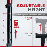 Antara AGEasy Walking Stick with SOS Alarm Button for Men & Women | Walking Cane for Old People | Walk Stick with Adjustable Height | Support Stick (Foldable Walking Stick with SOS Alarm)