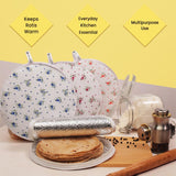 Wrapzy Insulated Roti Cover with Zip – Premium Chapati Cloth Bag for Hot Fresh Roti | Roti Insulation Bag | Chapati Cover Cloth for Casserole | Roti Pouch for Kitchen (Pack of 2)