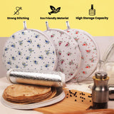 Wrapzy Insulated Roti Cover with Zip – Premium Chapati Cloth Bag for Hot Fresh Roti | Roti Insulation Bag | Chapati Cover Cloth for Casserole | Roti Pouch for Kitchen (Pack of 2)