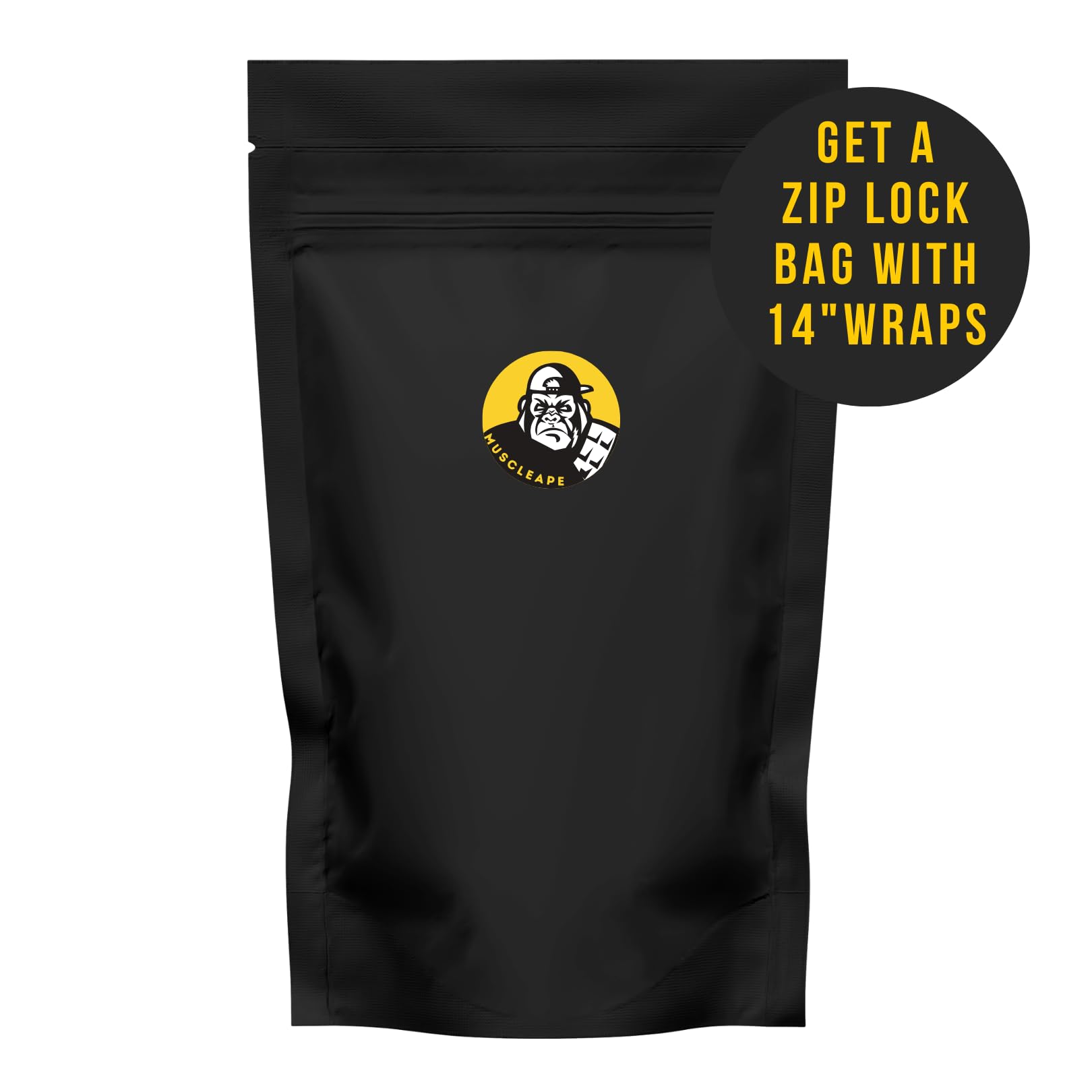 Muscleape Wrist Wraps for Gym | SuperFabric Strength Support Straps for Heavy Lifting, CrossFit & Powerlifting | Adjustable Compression Wrist Support for atheletes– Superb Workout Wrist Stability & Protection. (Bumblebee, 14 Inche)