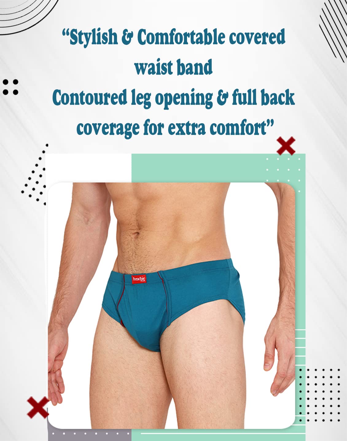 VIP Men's Solid Cotton Briefs with Elasticated Waistband - Pack of 6 (May Vary) - Soft, Breathable, and Comfortable Underwear for Everyday Wear (Assorted_85CM)