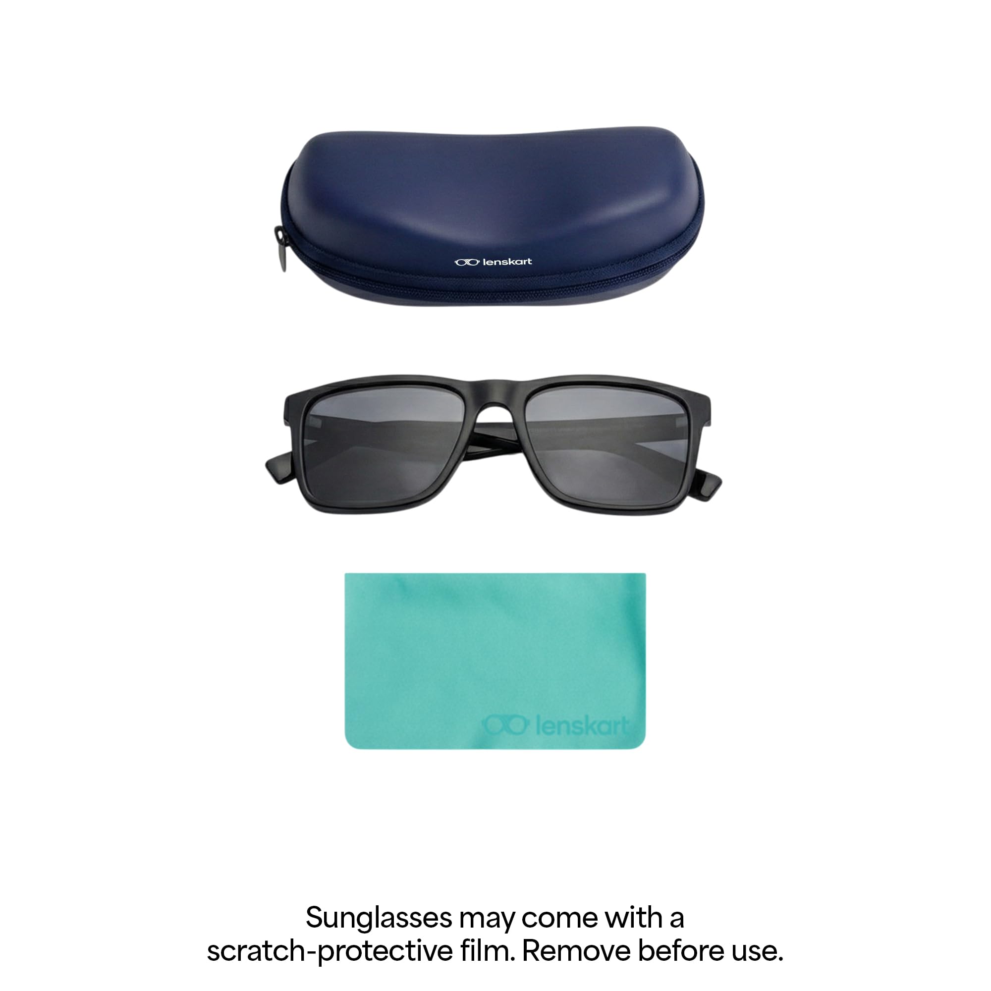 Vincent Chase By Lenskart | Black Full Rim Square | Polarised Stylish Sunglasses | 100% UV Proctected | For Men & Women (Medium, VC S13973)