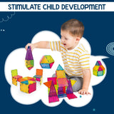 Wembley Magnetic Tiles for Kids Toys for 3 + Year Old Boy | Magnetic Blocks for Kids for 2-5 Years | STEM Learning Educational Magnet Building Blocks Brain for Kid - 10 Pcs