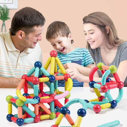 PRIME DEALS Magnetic Sticks Building Blocks For Kids Toys For Girls|Magnetic Toys For Boys Age 3+ Year 4-14 Old Educational Stem Learning Magnet Stick With Balls Game Set (25 Pcs),Multicolor