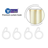 ProKart Premium Plastic Curtain Rings Hook for Windows Curtains, Door Curtains, Bathroom Curtains and Other Multipurpose Usage 1.5 Inch Inner Diameter (White, 25)