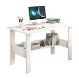 Callas Engineered Wood Computer Desk with Shelf – Modern Laptop Study Table for Home Office, Workstation & Writing Desk for Students and Professionals (ST-09-White)