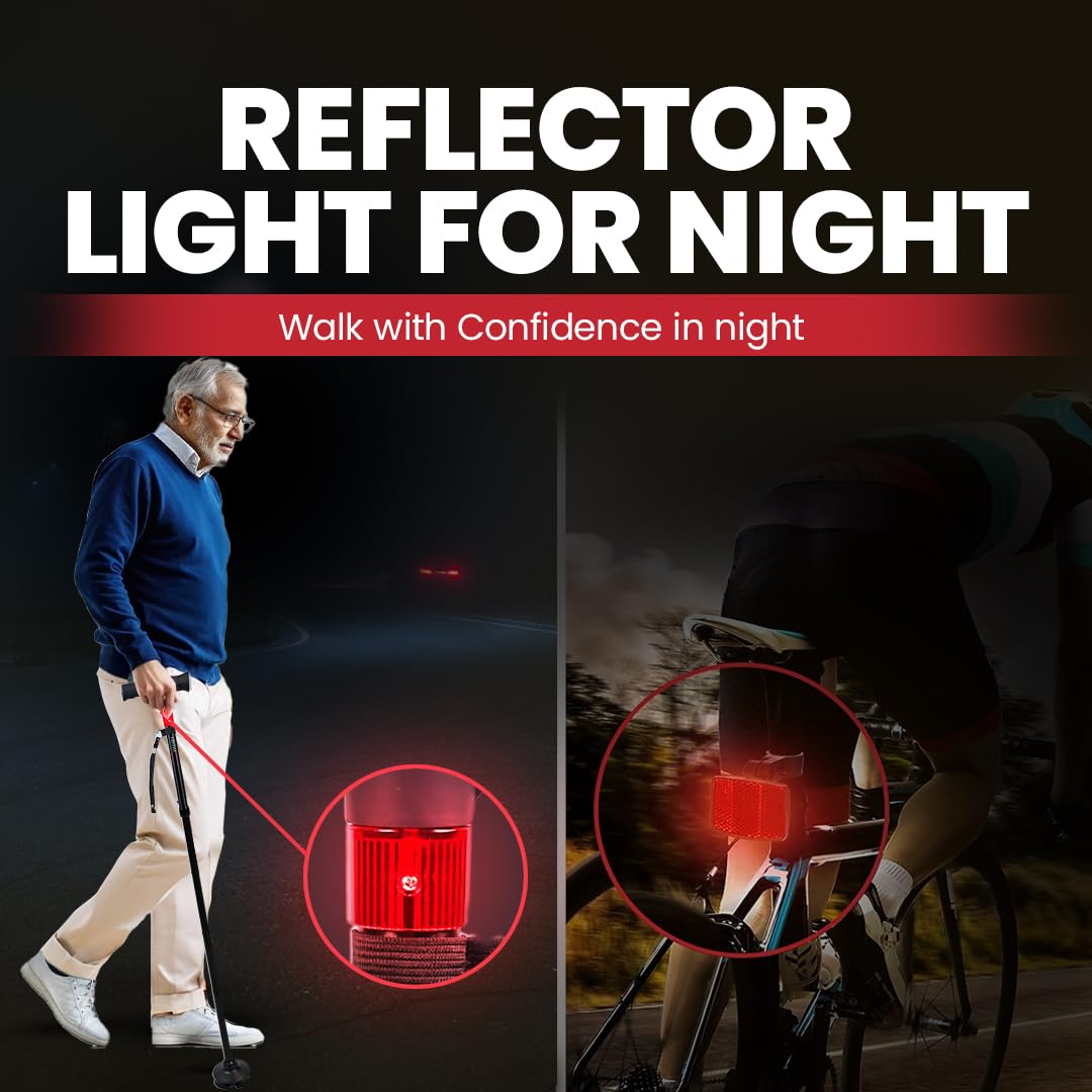 Antara AGEasy Walking Stick with SOS Alarm Button for Men & Women | Walking Cane for Old People | Walk Stick with Adjustable Height | Support Stick (Foldable Walking Stick with SOS Alarm)