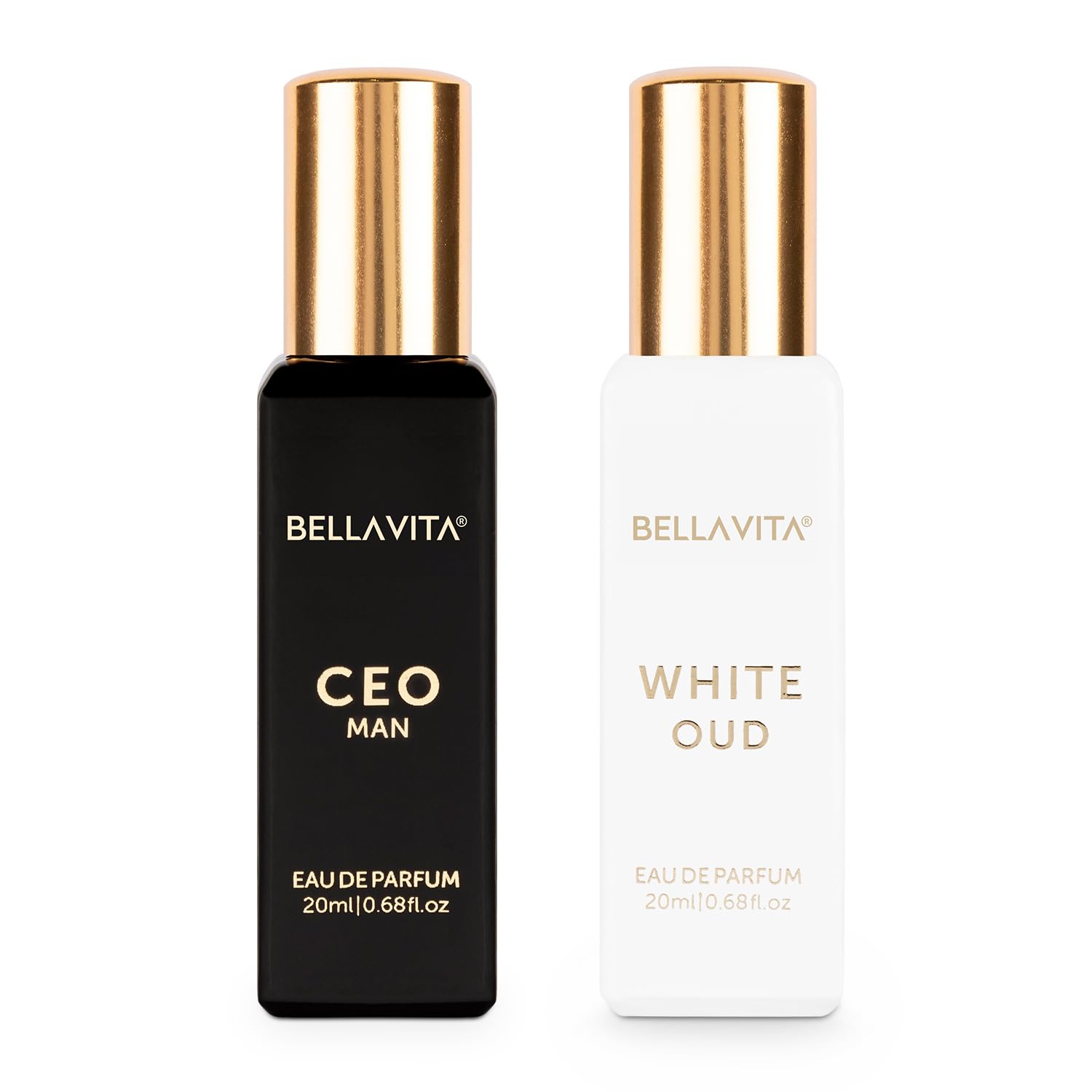 BELLAVITA CEO Man & White Oud Unisex | Long Lasting Perfume | Perfume for Man & Woman | EDP 2x20ml | Tonka, Agarwood & Orange | Woody, Spicy & Citrus Premium Fragrance