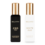 BELLAVITA CEO Man & White Oud Unisex | Long Lasting Perfume | Perfume for Man & Woman | EDP 2x20ml | Tonka, Agarwood & Orange | Woody, Spicy & Citrus Premium Fragrance