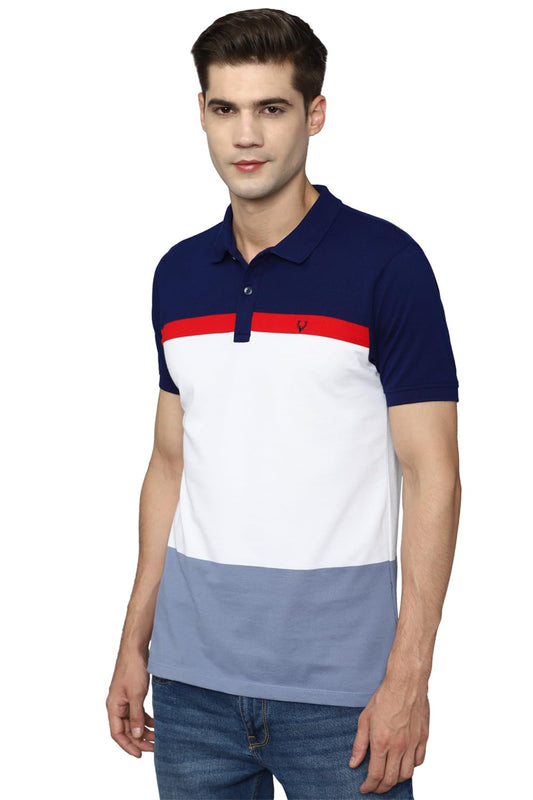 Allen Solly Men's Cotton Regular Fit T Shirt (Askpcurgfh53718_Navy M)