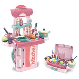 Cable World Plastic 3 in 1 Portable Pretend Food Party Role Cooking Kitchen Play Set Toy for Baby, Toodlers, Boys and Girls
