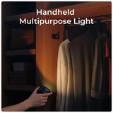 Xech Rechargeable Magnetic Wall Light | Stick-On or Screw Mount | Touch Control LED Lamp | 3 Brightness Levels | USB-C Warm White Light | Rotatable Detachable Head (Magmount) (Black)