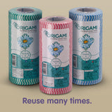 Origami Non-Woven Reusable & Washable Kitchen Towel Wipes (80 Wipes Per Roll, Total 160 Sheets)