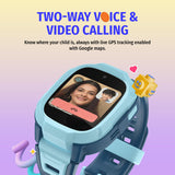 Noise Junior Explorer 2 Smart Watch for Kids with 4G SIM Compatible, 2-Way Video & Voice Calling, Geofencing, Real Time Location Monitoring via Google Maps, IP68, SOS Emergency Alerts (Frost Pop)