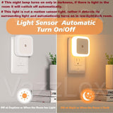 VazzLox Night Lamp for Bedroom 4PCS Smart Sensor Automatic ON/OFF Dim LED Light Energy Saving 0.5W Night Light Long Life Plug in Bed Lamps for Bedroom Lights for Hallway Stairs Kitchen Bathroom (Warm)