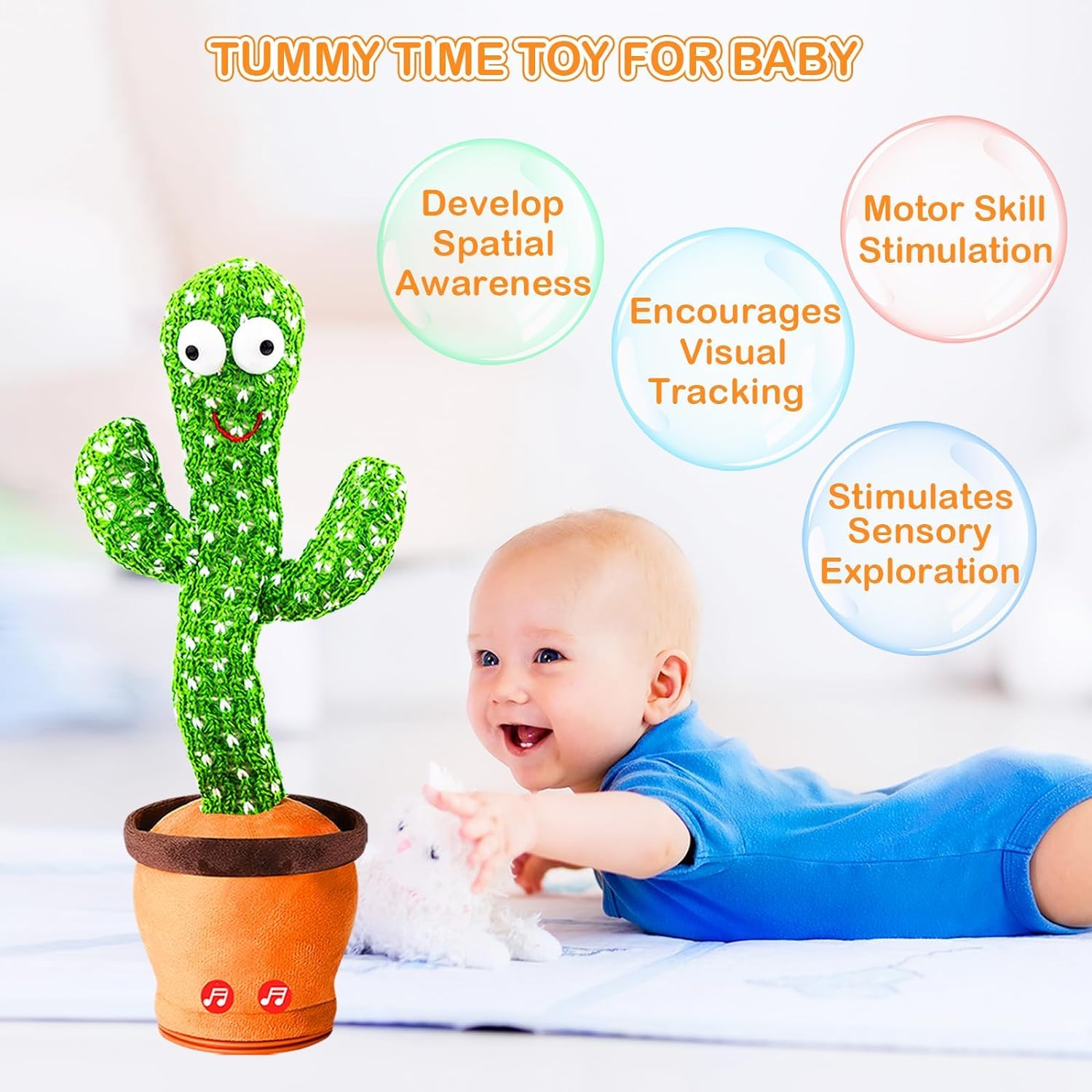Storio Rechargeable Toys Talking Cactus Baby Toys for Kids Dancing Cactus Toys Can Sing Wriggle & Singing Recording Repeat What You Say Funny Education Toys for Children Playing Home Decor for Kids