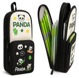 Supreme Deals Umadiya® Panda Pencil Case 6 Layer with 3 Compartment Cute Aesthetic Pencil Case for Boys & Girls Large Capacity Pencil Pouch for School Kids (Black Panda Pencil CASE)