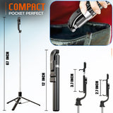 Kratos K9 Selfie Stick Tripod With Light, 67 inch /170CM Reinforced Tripod for Mobile Phone, Multi-Functional Bluetooth Long Selfie Stick for Travel,Vlogging,Compatible with iPhone and All Smartphones