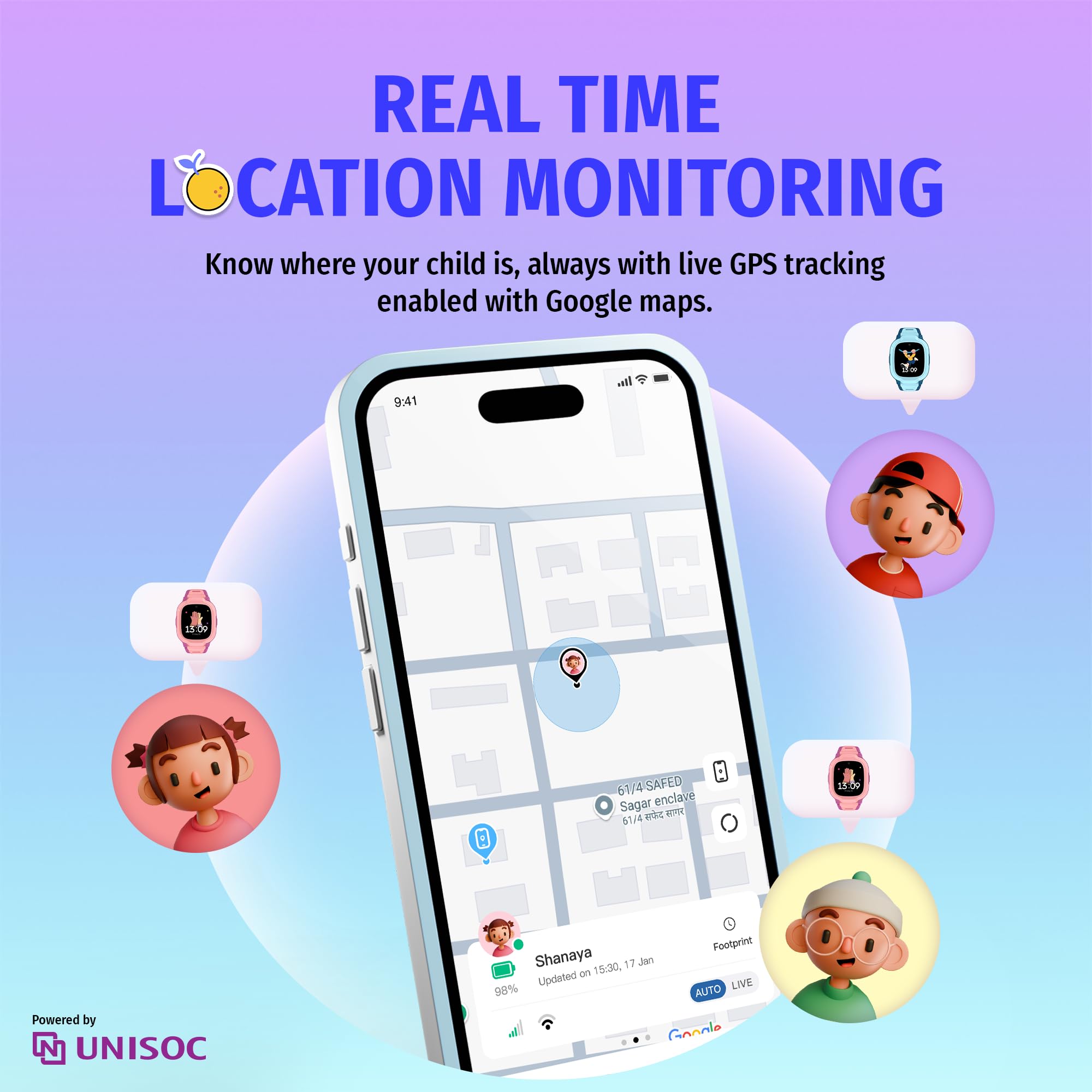 Noise Junior Explorer 2 Smart Watch for Kids with 4G SIM Compatible, 2-Way Video & Voice Calling, Geofencing, Real Time Location Monitoring via Google Maps, IP68, SOS Emergency Alerts (Frost Pop)