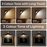 Xech Rechargeable Magnetic Wall Light | Stick-On or Screw Mount | Touch Control LED Lamp | 3 Brightness Levels | USB-C Warm White Light | Rotatable Detachable Head (Magmount) (Black)