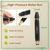 Cinagro Brass Spray Gun for 1/2 Inch Hose Pipe, Gardening, Car Wash, Bike Washing, High Pressure Water Sprayer Jet, Adjustable Washing Nozzle for Garden Hoses, Lawn Watering & Cleaning, 18 x 2.7 cm