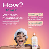 Tikitoro Kids Conditioning Shampoo for 4-10 years | pH 5.5 & Allergen-Free | Moringa, Rice Protein, Sacred Lotus Extract | No Parabens or Sulfates | 100% Vegan (300ml x 1)